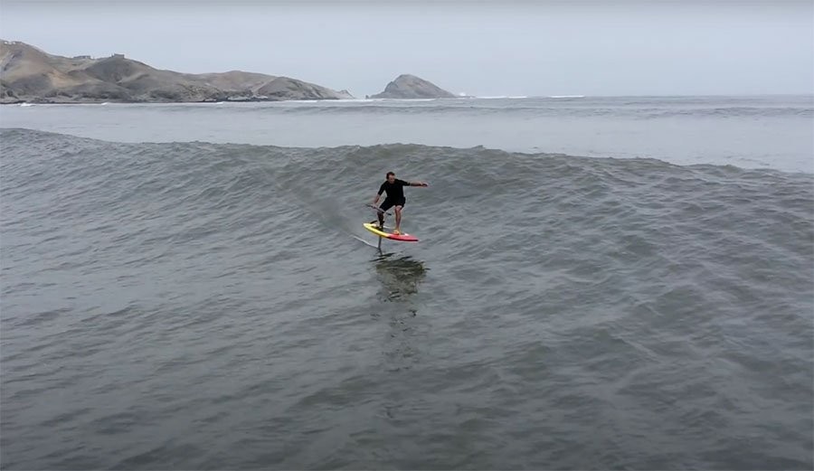 Laird Hamilton Foil Surfs a Chicama Leg Burner for 3 Minutes Straight