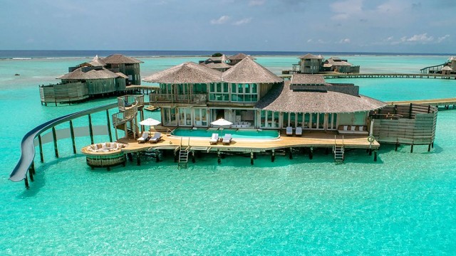 This $7 Million ‘Floating’ Villa in the Maldives Lets You Waterslide From the Bedroom to the Lagoon