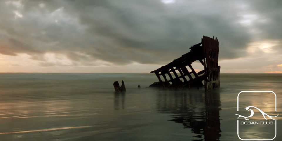 One Diver Observing a Wreck
